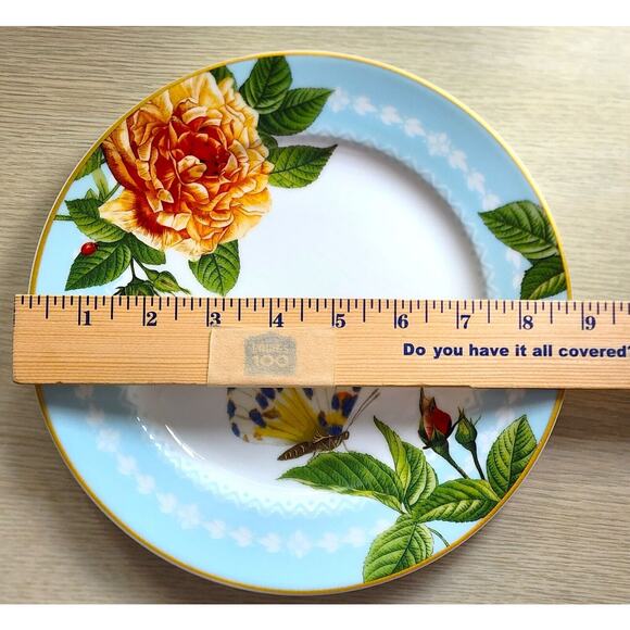 PLATE-SALAD/LUNCHEON-WILLIAMS SONOMA-Butterfly-Floral-Rare Spring Garden - Picture 7 of 7